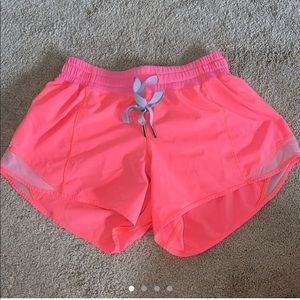 HOT PINK/ CORAL Lulumemon Shorts SIZE 6!!